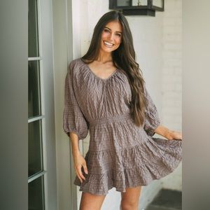 Shop These Three- brown mini dress